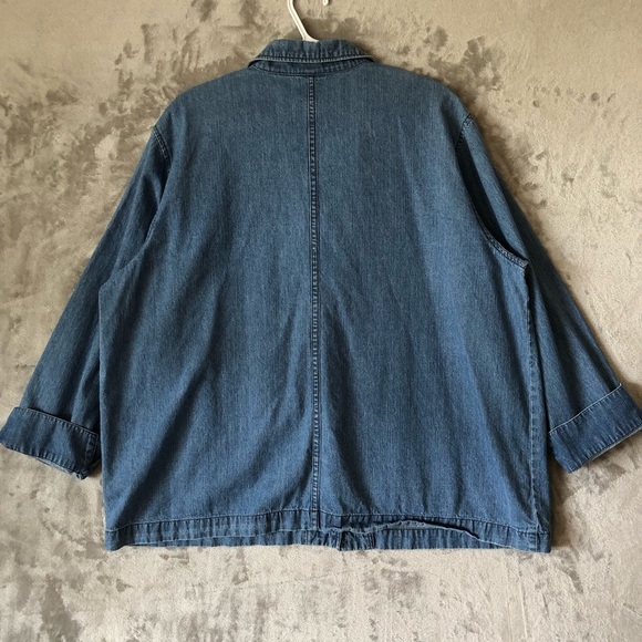 Classic Elements Women Denim Top Size 20-22W Embroidered Floral Bohemian - Picture 11 of 16